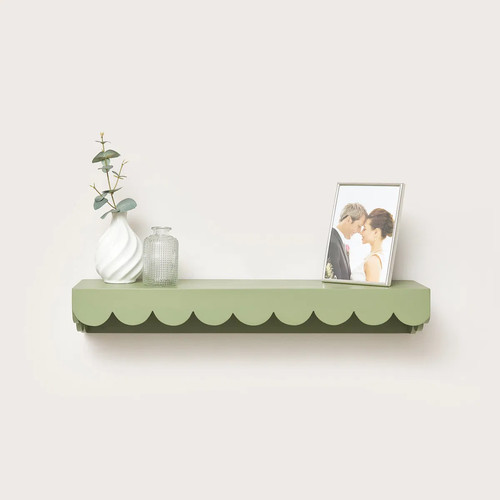 Green scalloped wall storage - wall,