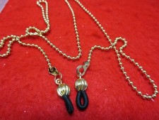 14KT Oro EP 61cm Stile Militare Sfera Catena Occhiali da Vista Supporto