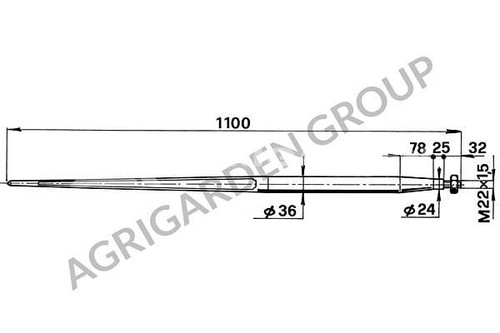 Forca punta conica 36x1100 - forca, a