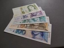 Banconote 5 - 100 DM 1989 - 96