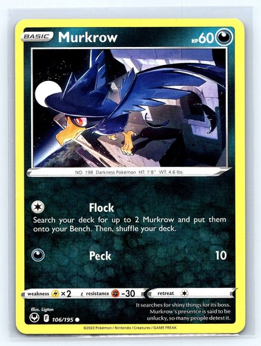 Murkrow 106 195 carta - murkrow,