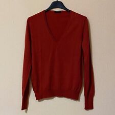 Cruciani Pullover Cashmere Seta Maglia Manica Lunga Scollo V Rosso Made in Italy