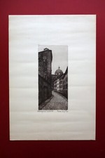 Incisione Acquaforte Ettore Mossini Veduta Parma Borgo Pipa 1963 Numerata