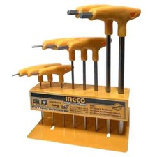 Chiavi Chiavini Esagonali con manico A T - 8 pz cromo vanadio INGCO