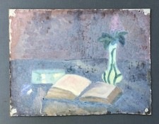 Natura morta, olio su cartone