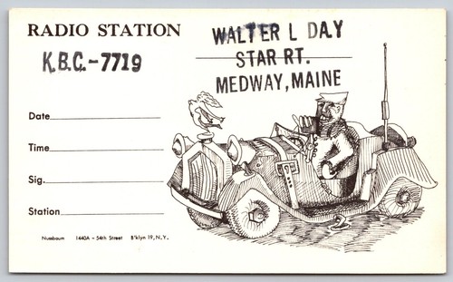 Medway maine qsl kbc 7719 - medway,