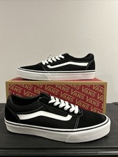 Scarpe sneakers Vans Ward scamosciate tela nero bianco VN0A36EMC4R uomo taglie NUOVE