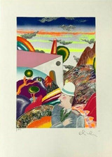 Luca ALINARI (1943 - 2019) OPERA GRAFICA LITOGRAFIA Figura Omaggio al Vigile