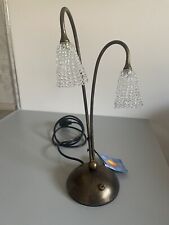 Abatjour Lampada comodino in ferro battuto ruggine oro vetro Murano G4 12w