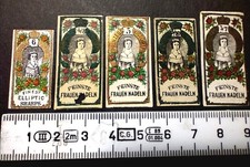 5 Piccole Etichette Per Bustine di aghi Per Cucire Epoca Vittoriana 