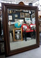 ANNI 70' GRANDE SPECCHIERA IN LEGNO TINTA MOGANO- VETRO MOLATO