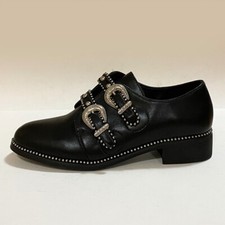 Janessa Francesine Con Doppia Fibbia Borchie Donna Nero Taglia 38 Goth Preppy