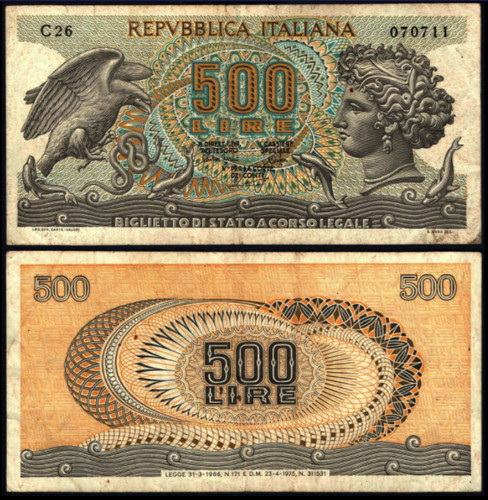 Italy p93b 500 lire - italy, lire*
