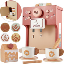 Macchina Da Caffè Accessori Cucina Bambini in Legno, Giocattolo Educativi Montes