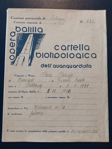 Cartella biotipologica - cartella,