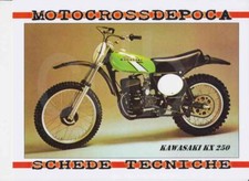 DEPLIANT-BROCHURE-PROSPEKT MOTO KAWASAKI KX 250-MX VINTAGE MOTOCROSS EPOCA