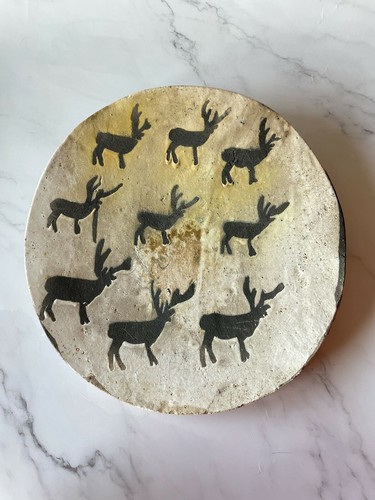 Piatto ceramica firmato - in,