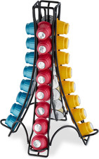 Porta Cialde Nespresso, Contenitore per 32 Capsule Macchinetta, Metallo, HLP 30 