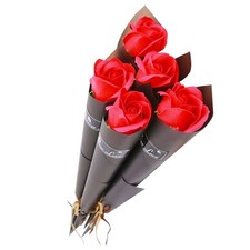 5x Rose Artificiali Rosse