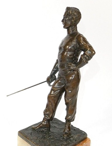 Statua bronzo schermiera - bronzo,