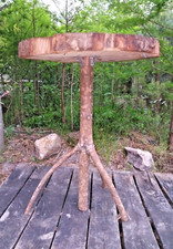 Tavolo da bar rustico primitivo bordo vivo lastra montagna sci lodge cabina 