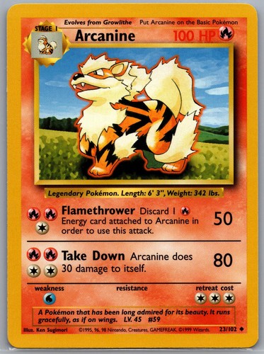 Arcanine 102 set base non - set,