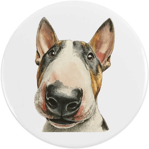 Bull terrier portrait button - portrait',