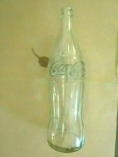 BOTTIGLIA COCA COLA  Grande  in Vetro Spesso Bianco  ANNI '60 70