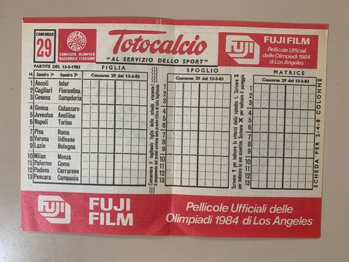 Schedina totocalcio concorso - schedina,