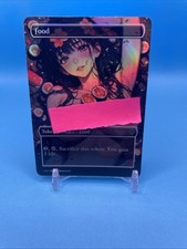 Gettone alimentare FOIL Waifu PLAYTEST Fanart senza bordi casual EDH COMMANDER V8