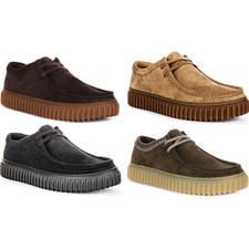 CLARKS Torhill Lo a Coste Suola Camoscio Uomo Scarpe Casual Marrone Scuro UK 7 -