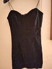 Abito tubino aderente TG.44 colore blu notte spalline strass