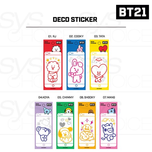 Adesivo bts bt21 ufficiale - bts,