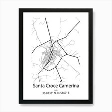 Quadro Santa Croce Camerina,Italia Minimali con cornice Wall Art Poster Stampa su Tela
