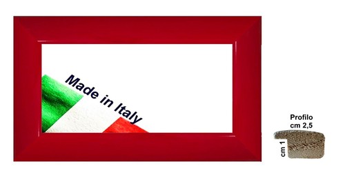 Cornice legno rossa laccata - in,