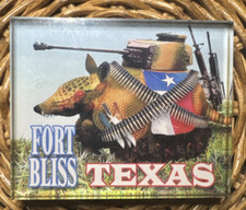 Fort Bliss Texas USA Armadillo Tank Collectible Refridgerator Travel Magnet