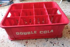 Vecchia Cassetta plastica rossa Double Cola + 1 bottiglia vintage