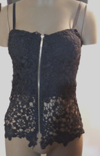 CORSETTO/TOP MORBIDO PIZZO NERO VESTIBILITA 42/44  (s2)