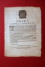 Grida Sopra i Soldati Punizioni Frodi Paghe Modena 1643