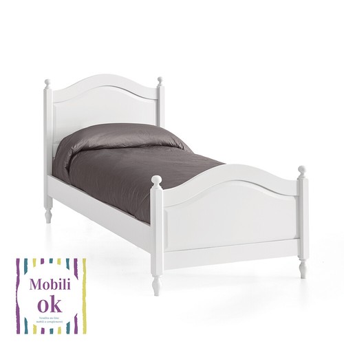 Letto singolo bianco arte - letto,