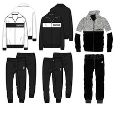 Tuta Ragazzo Juve Ufficiale Felpa Zip Pantaloni  Cotone Juventus bianconero