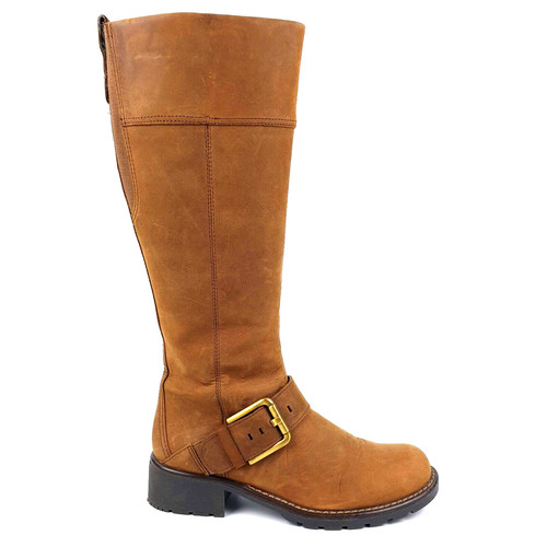 Clarks knee boots brown - clarks, nubuck
