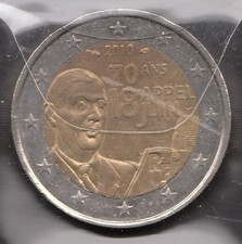 E245 Moneta Coin FRANCIA: 2 euro 2010 Commemorativo 70 Ans Appel 18 Juin FDC