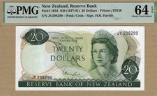 NUOVA ZELANDA: banconota da 20 dollari, (UNC PMG64), P-167d, 1977-81, senza riserva!