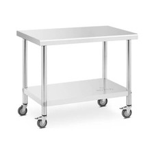 Tavolo inox con ruote