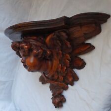 ANTICO ANGELO PUTTO IN LEGNO FINEMENTE SCOLPITO ED INTAGLIATO MENSOLA EPOCA '800