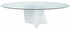 Tavolo Zanotta Elica basamento in Cristalplant® con piano ovale   in cristallo