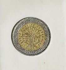 Moneta da 2 euro Francese con triplice errore di conio del 2001