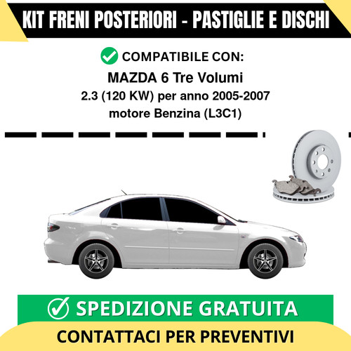 Kit freni posteriori per mazda - kit,