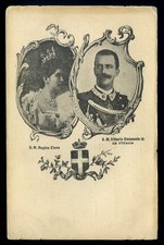 cartolina d'epoca SAVOIA-REGINA ELENA E VITTORIO EMANUELE III